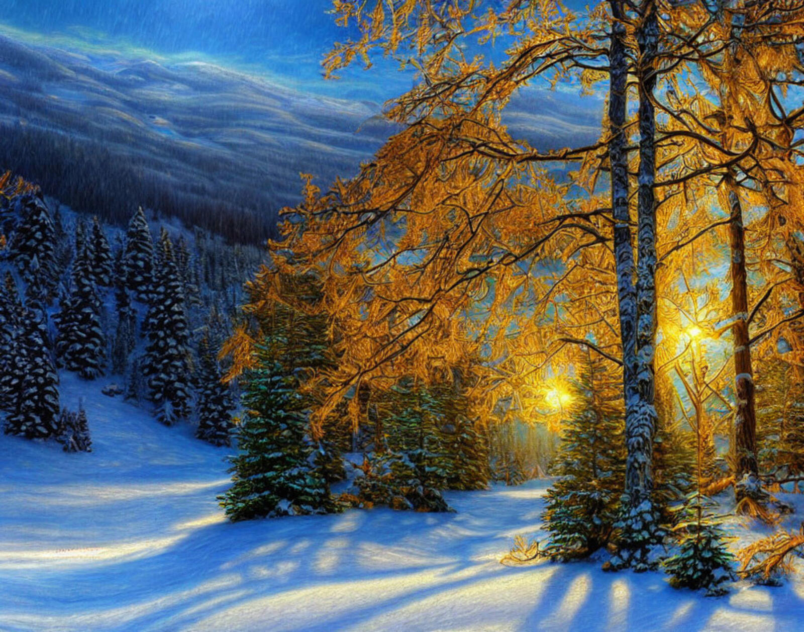 免费照片雪堆中黄叶的白桦树