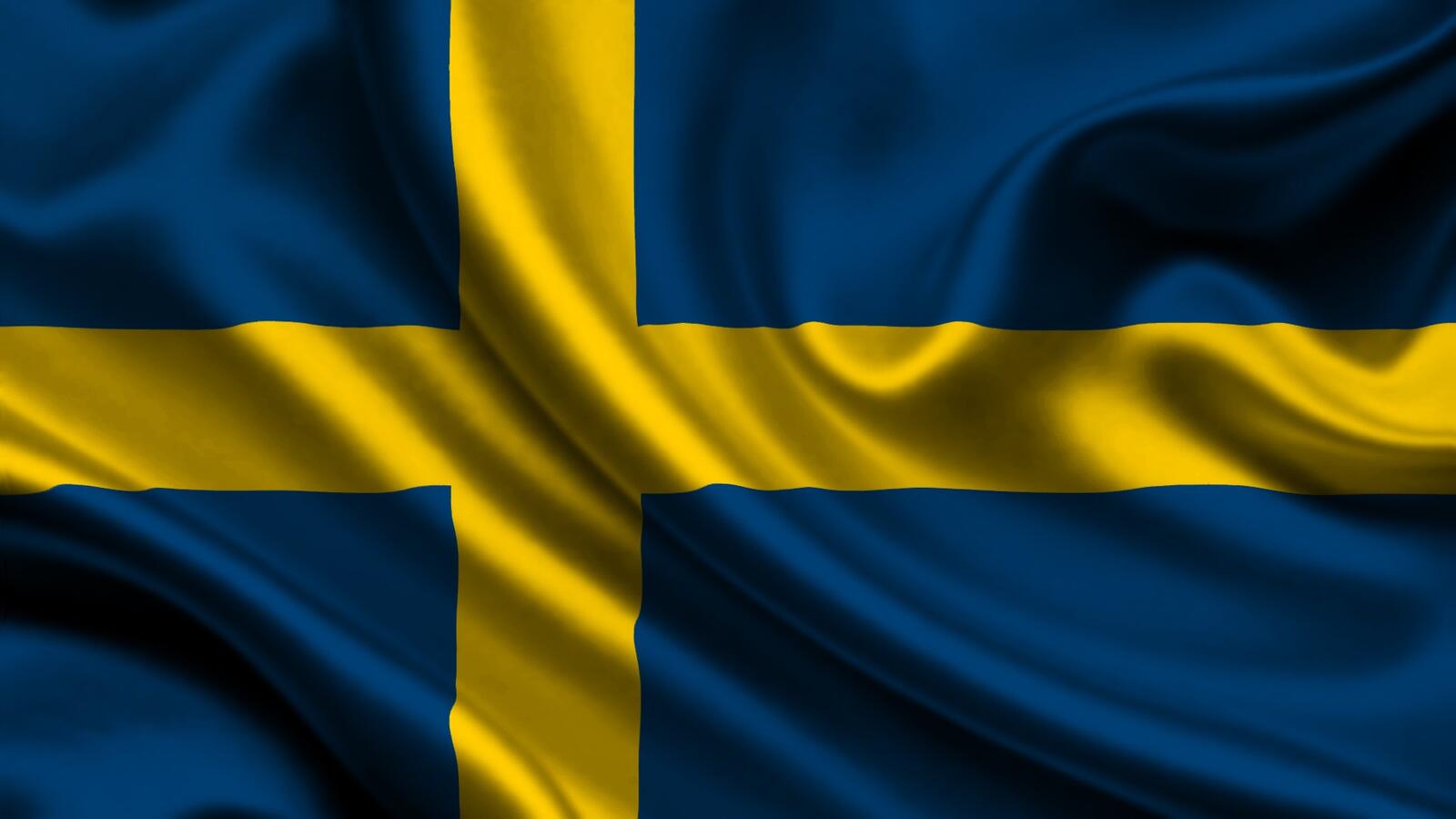 Обои Швеция флаг полотно на рабочий стол