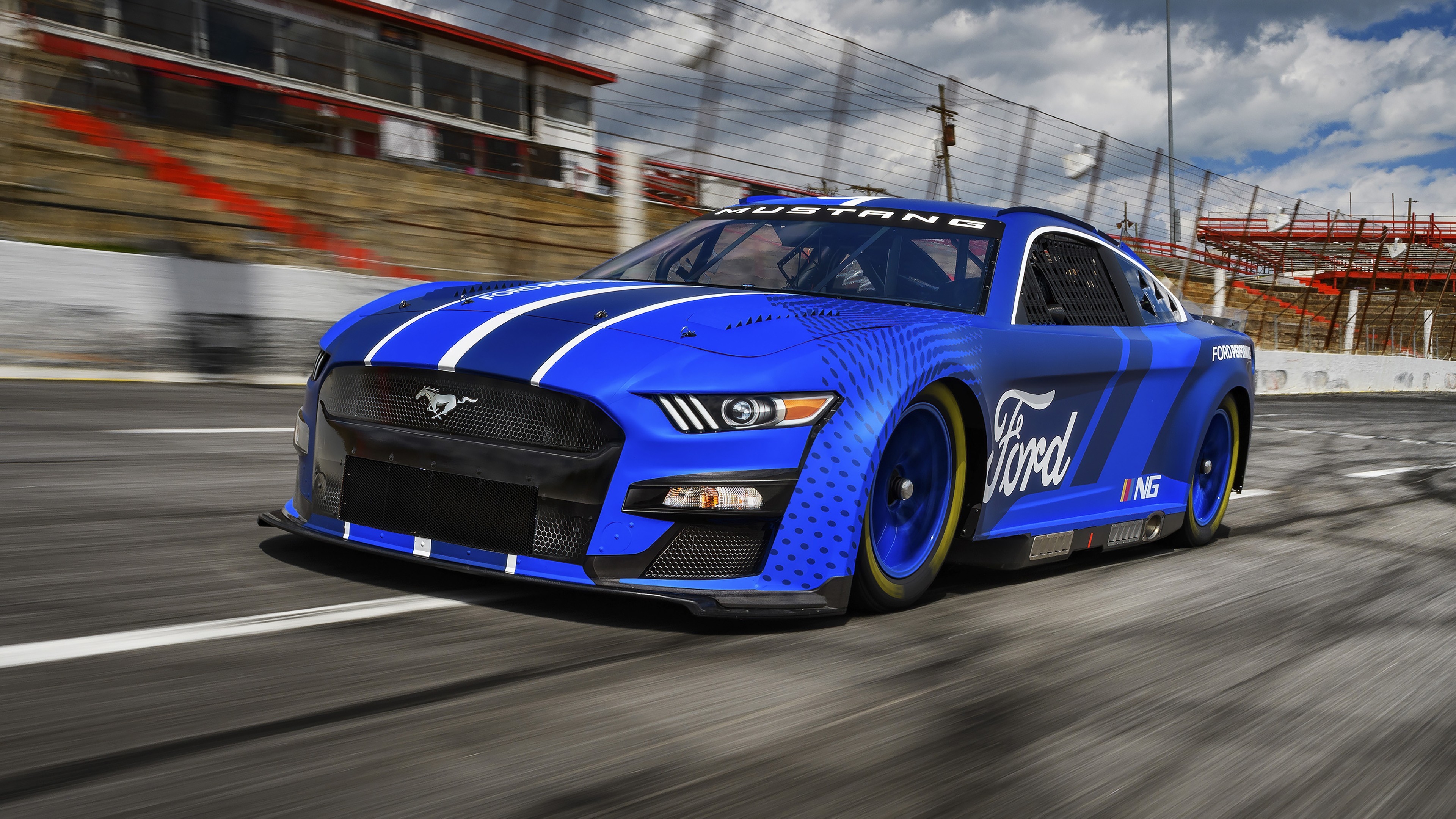 Wallpapers wallpaper ford mustang race track blue muscle cars on the desktop