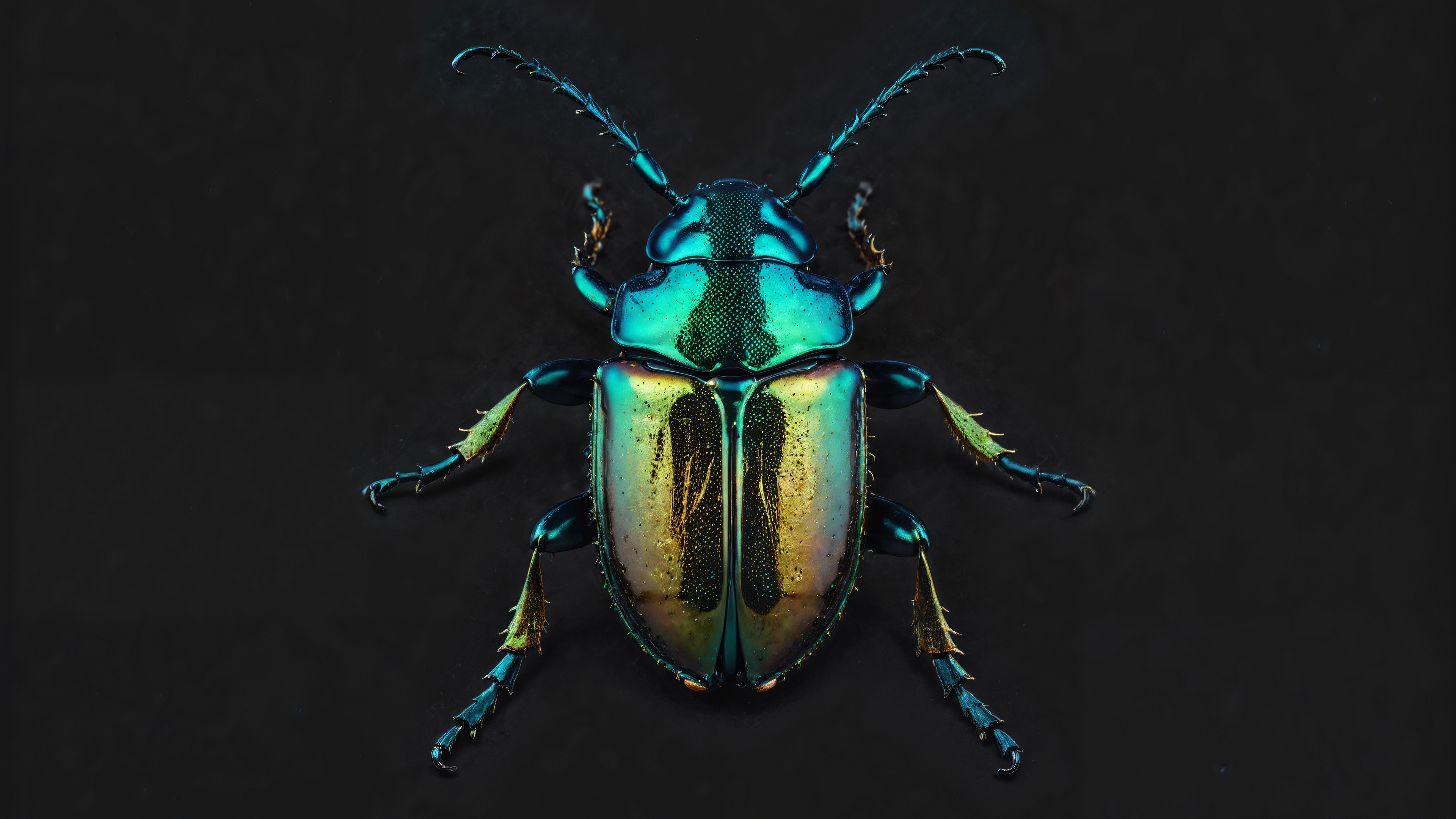 免费照片照片中可以看到一只绿色的大甲虫