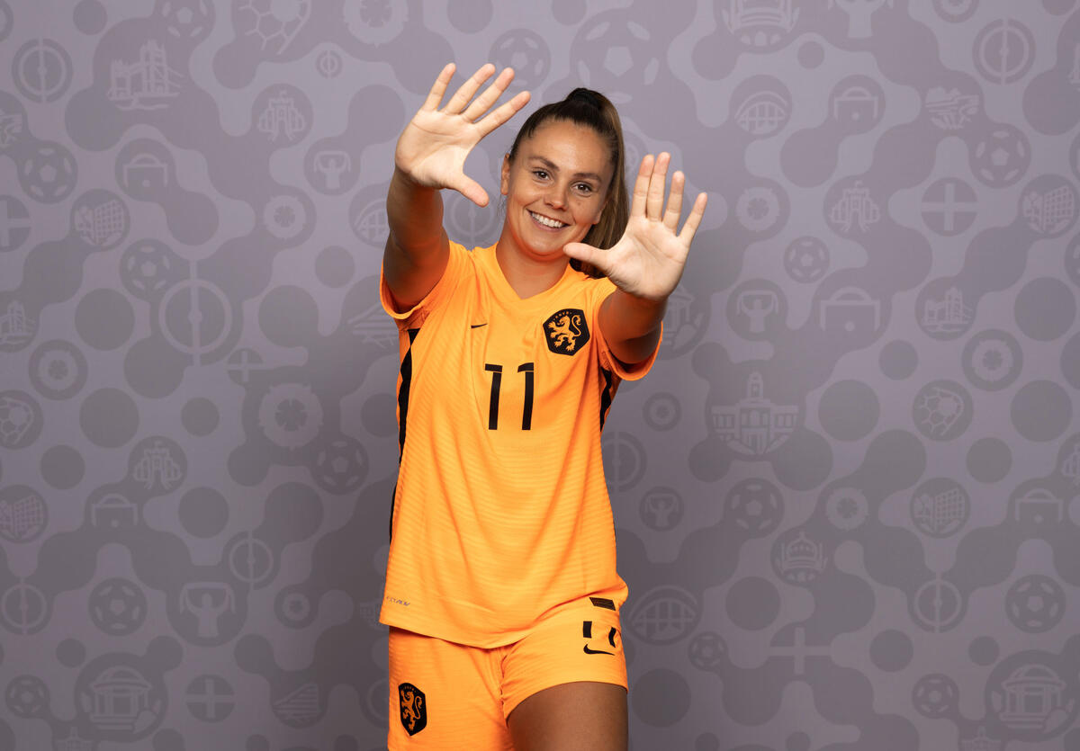 Lieke Martens in a soccer uniform