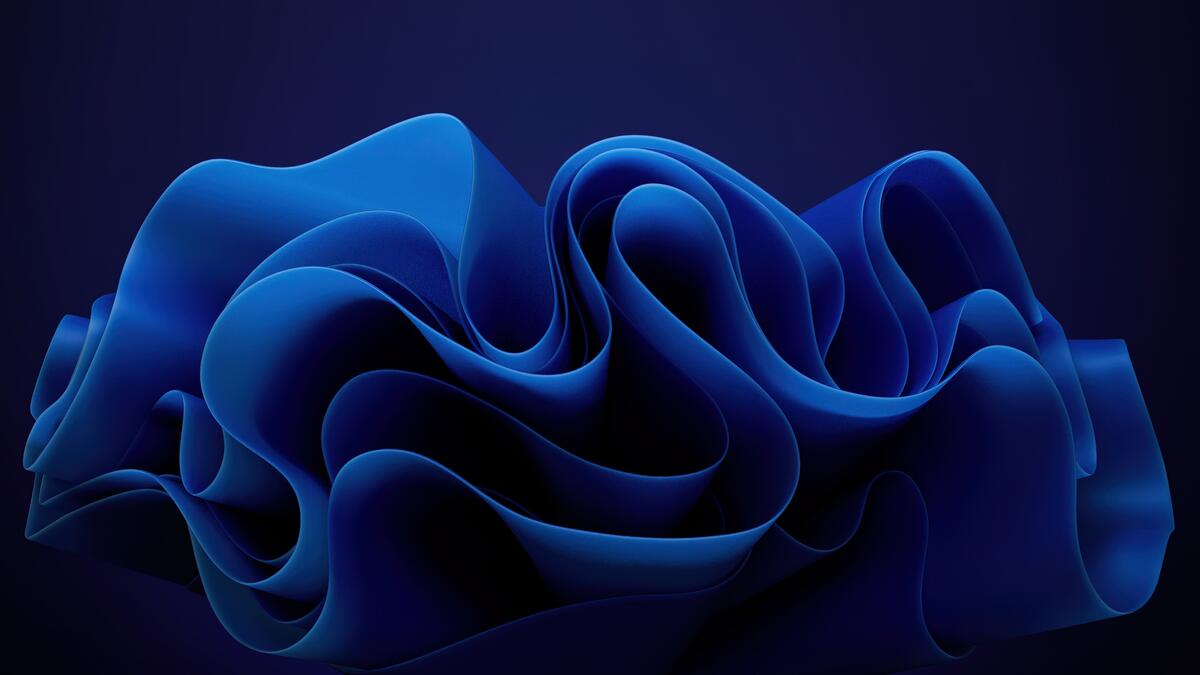 蓝色抽象丝带