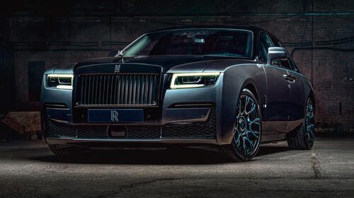 Rolls Royce Ghost Black Badge 2021 in a brick garage