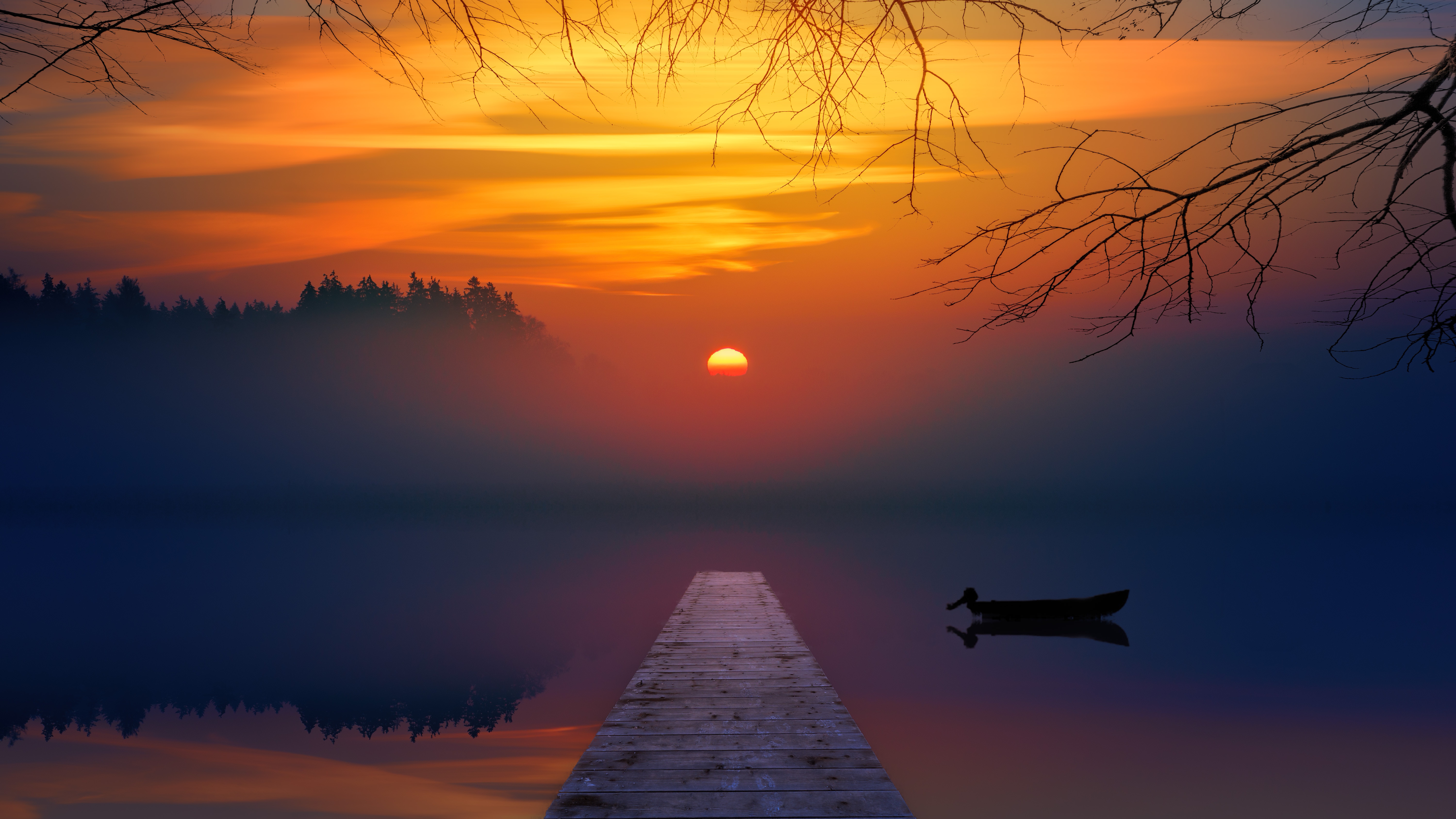 Фото бесплатно озеро, закат, отражение