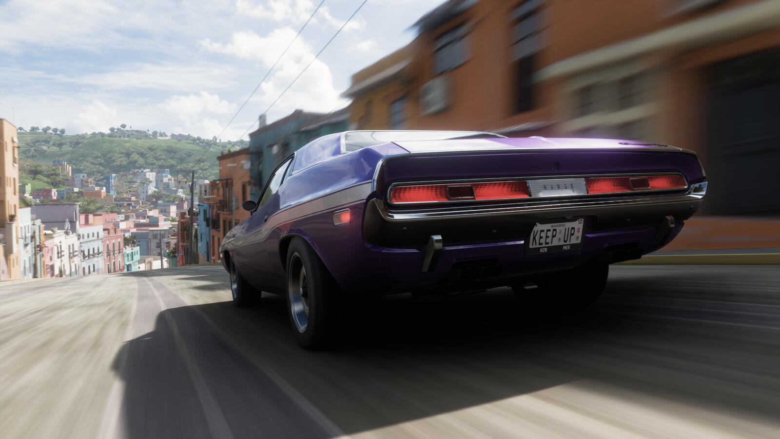 Free photo Dodge Challenger in the game forza horizon 5