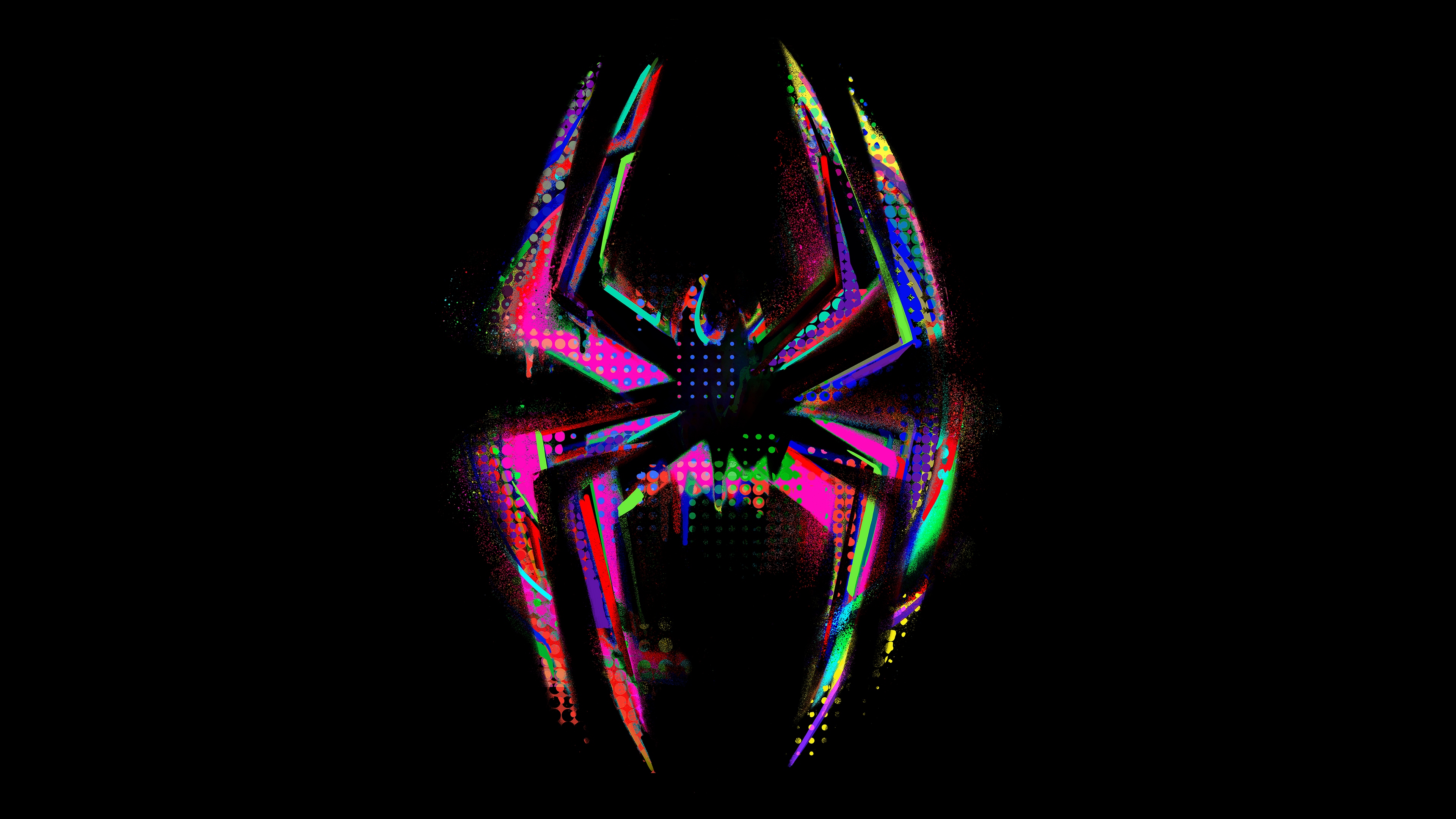 Abstract spider on black background