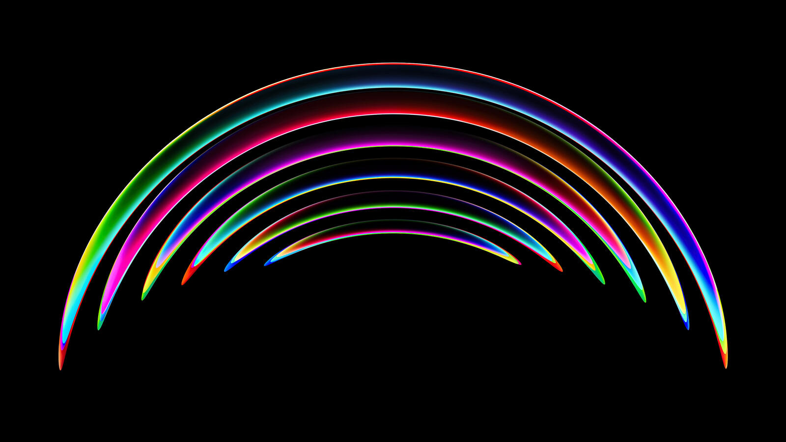 Бесплатное фото Полукруглые цветные линии