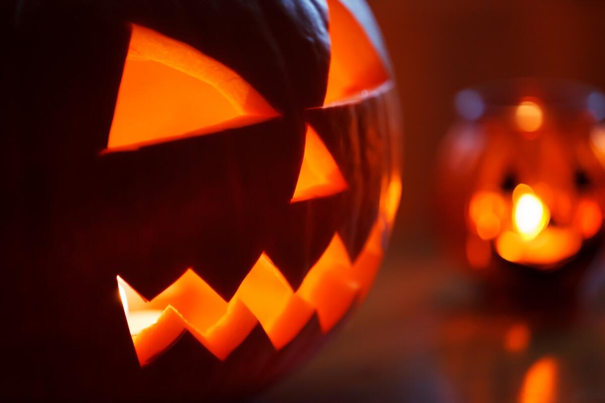 An evil Halloween pumpkin