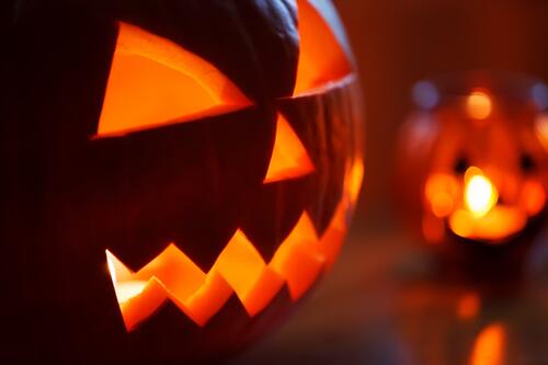 An evil Halloween pumpkin