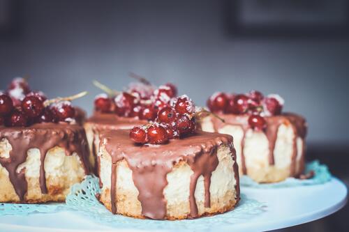 Cheesecakes with chocolate