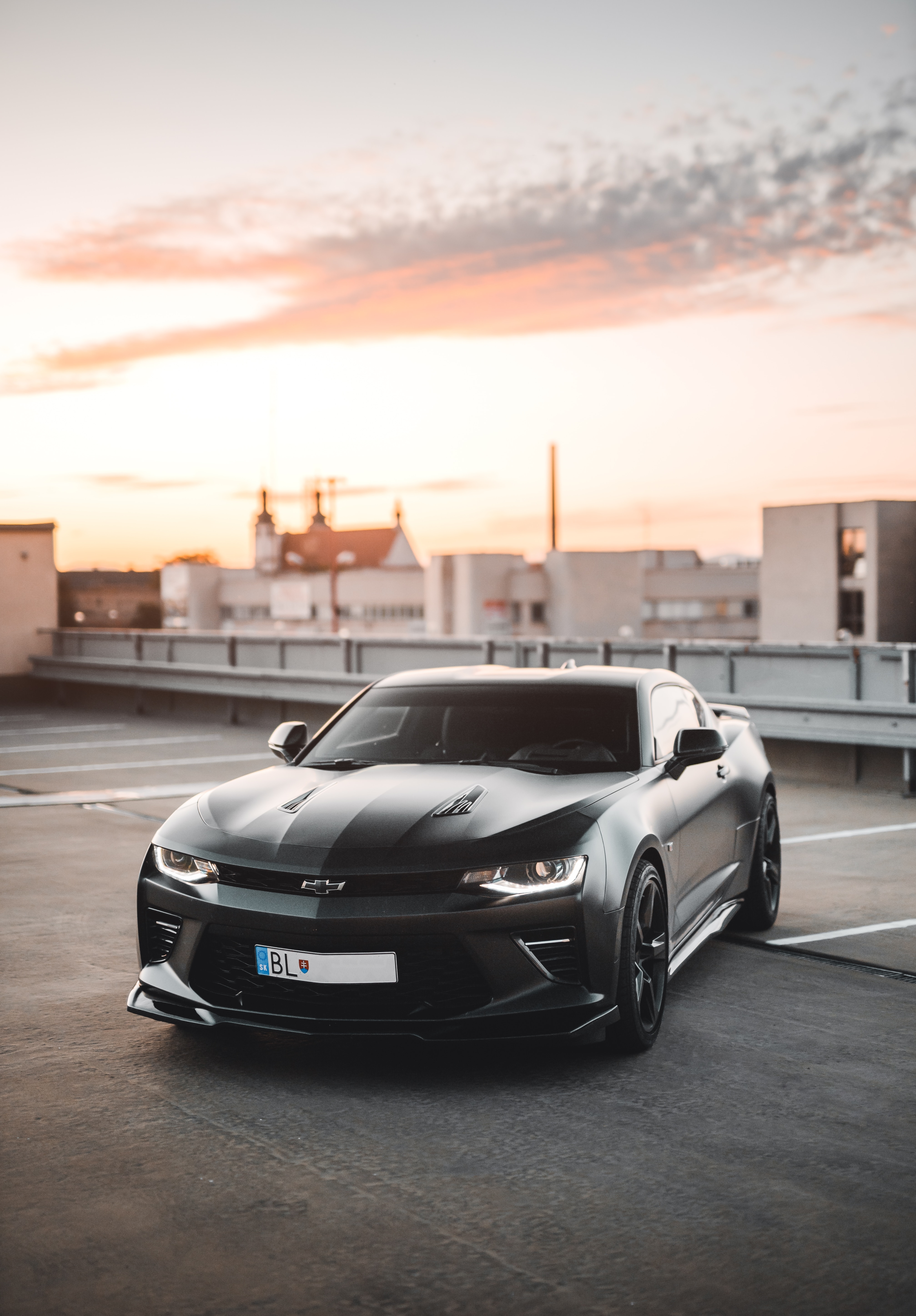 Wallpapers wallpaper chevrolet camaro front view black muscle cars on the desktop