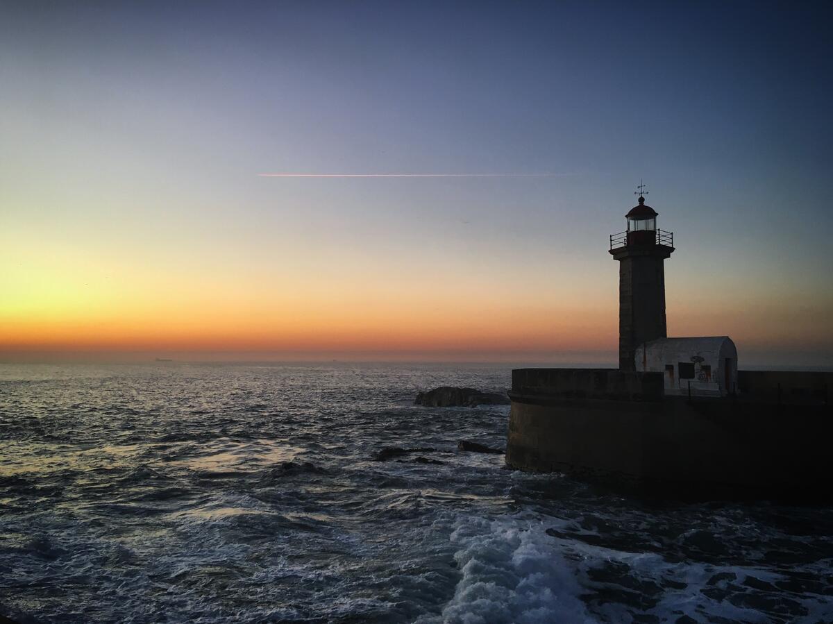 The lighthouse at sunset
