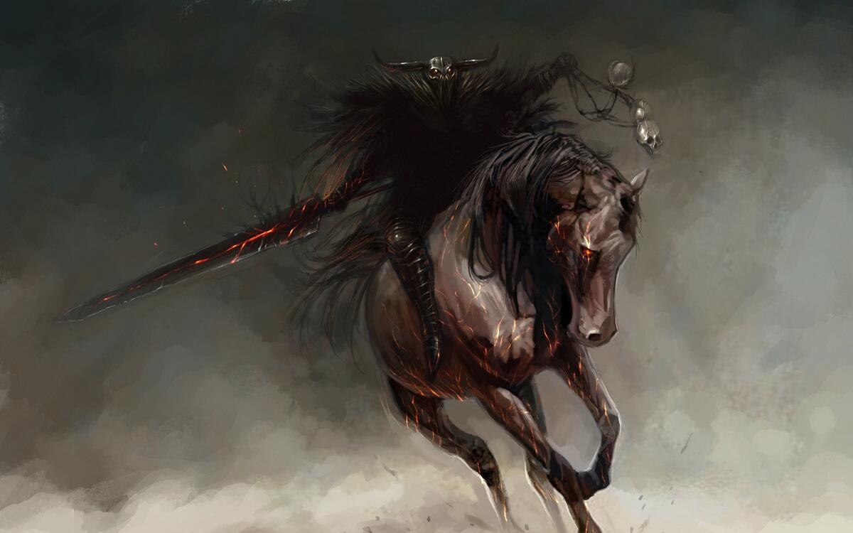 Scary monster on a horse