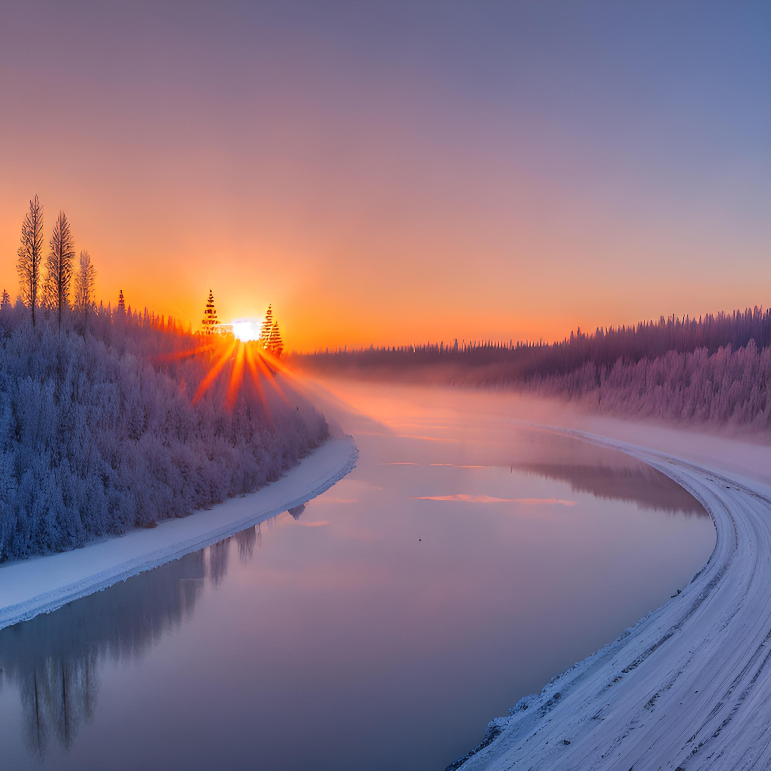 Фото бесплатно река, Енисей, мороз