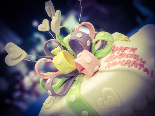 Baby girl`s birthday cake