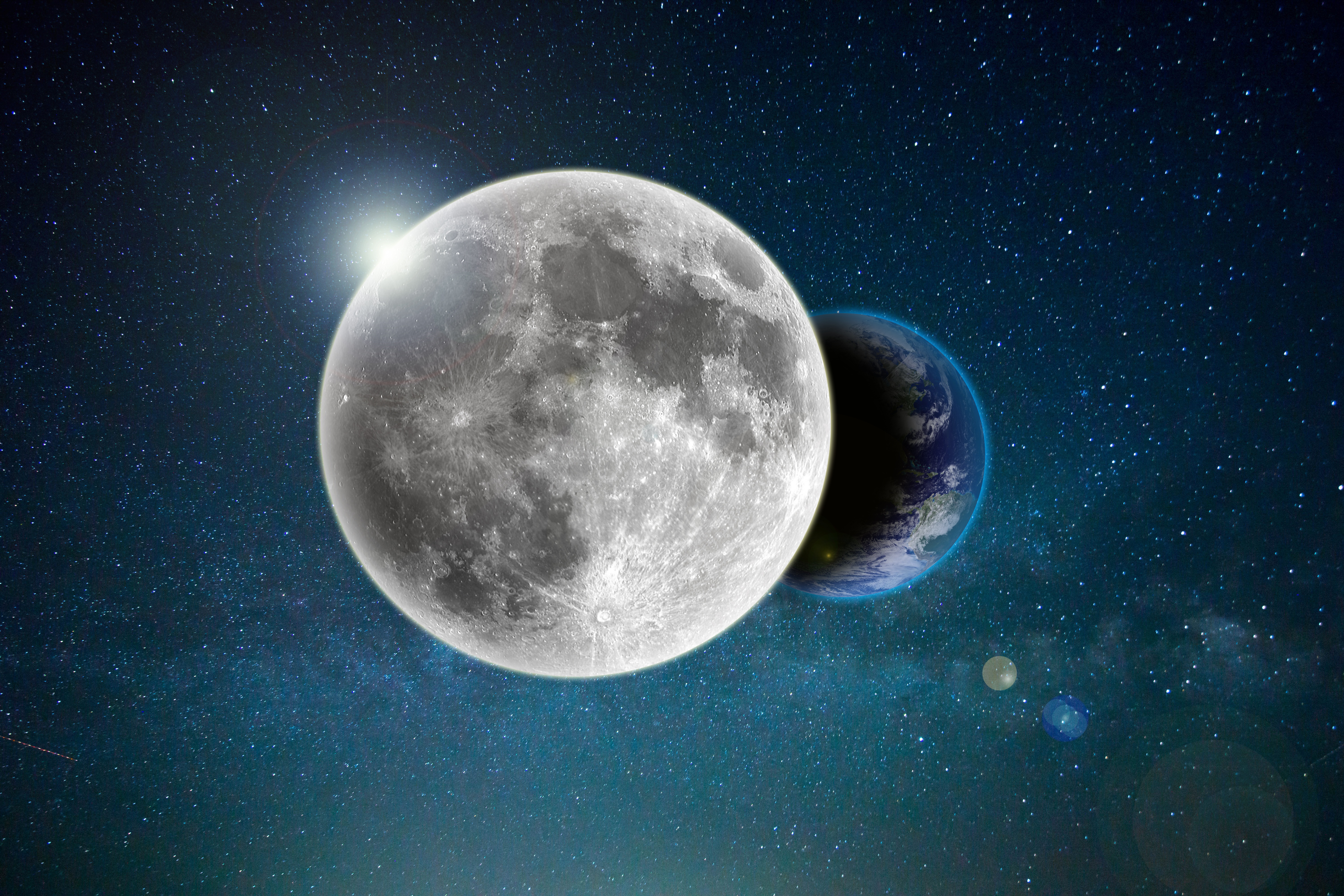 Бесплатное фото Луна с Землей