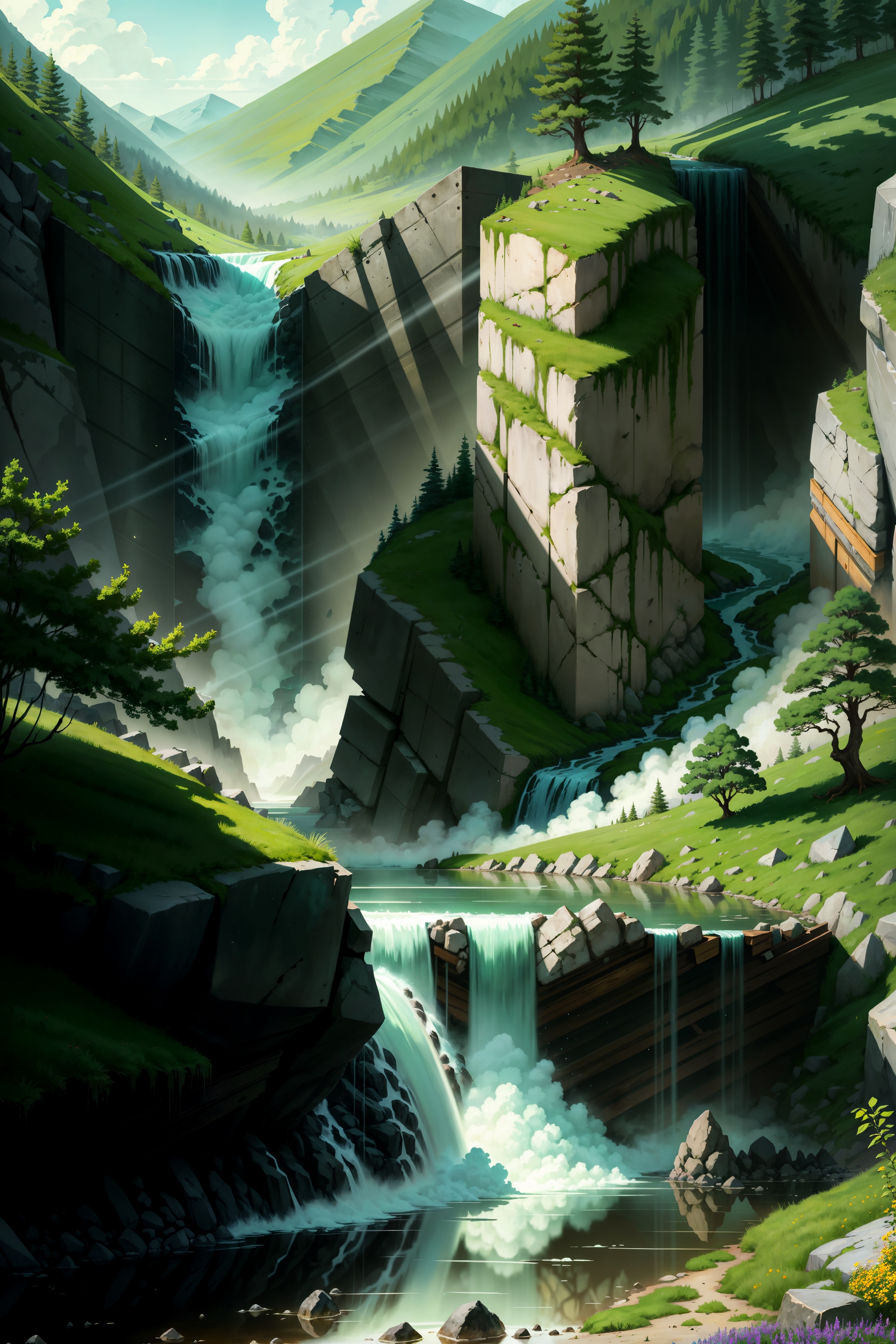 Бесплатное фото Страна водопадов