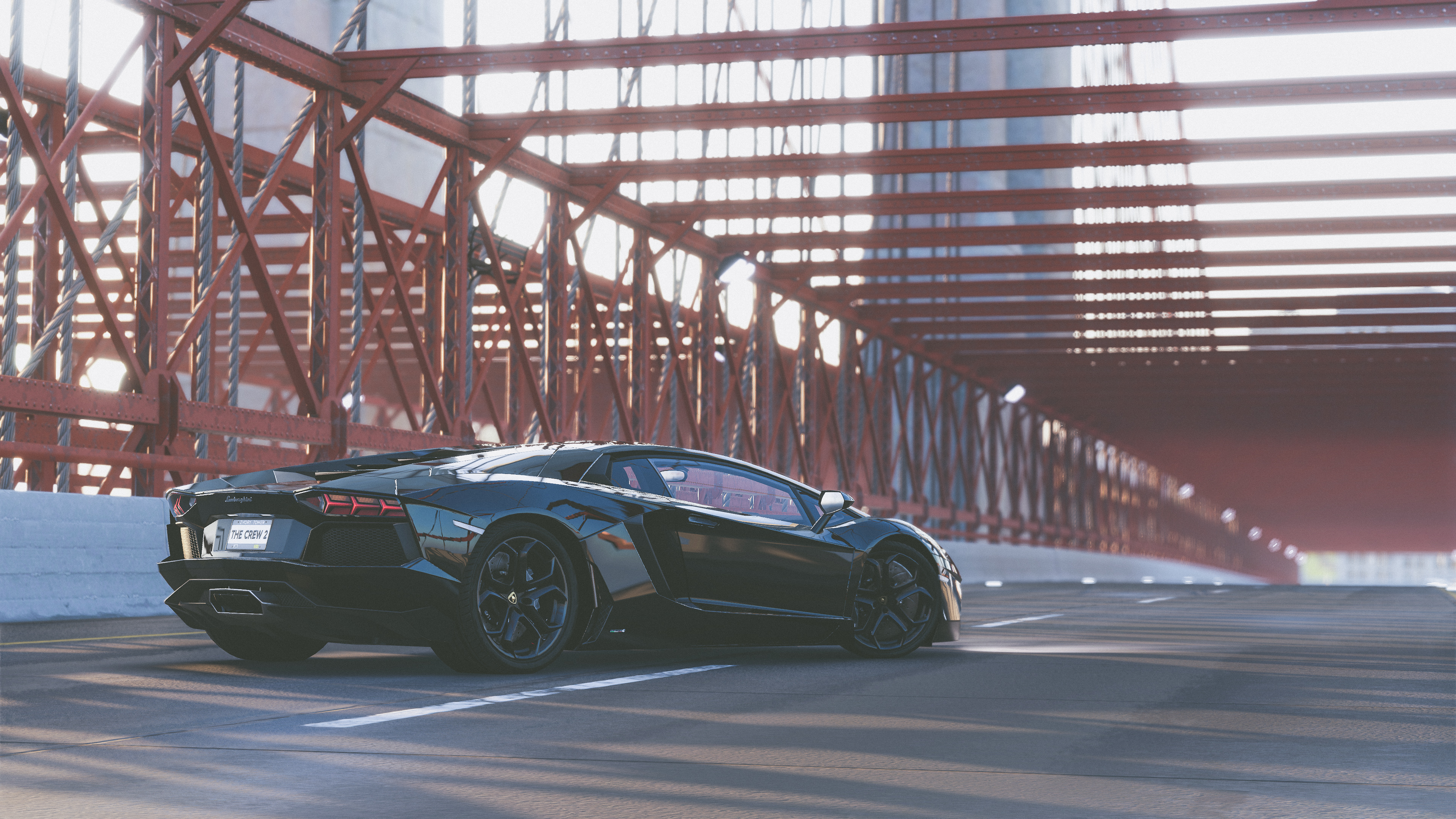 Free photo A black Lamborghini in the game The Crew 2