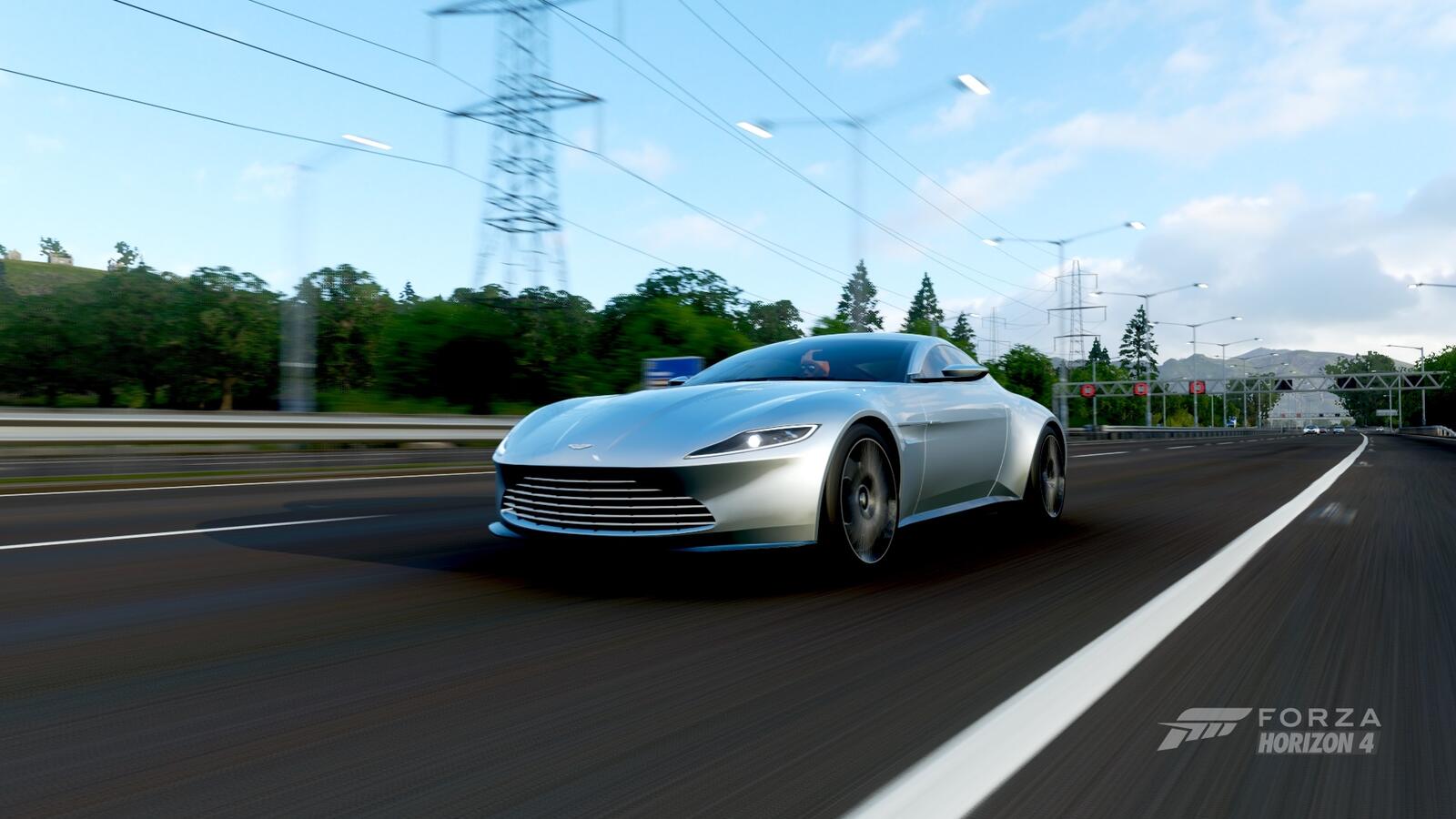 Бесплатное фото Aston martin db10 в игре forza horizon 4