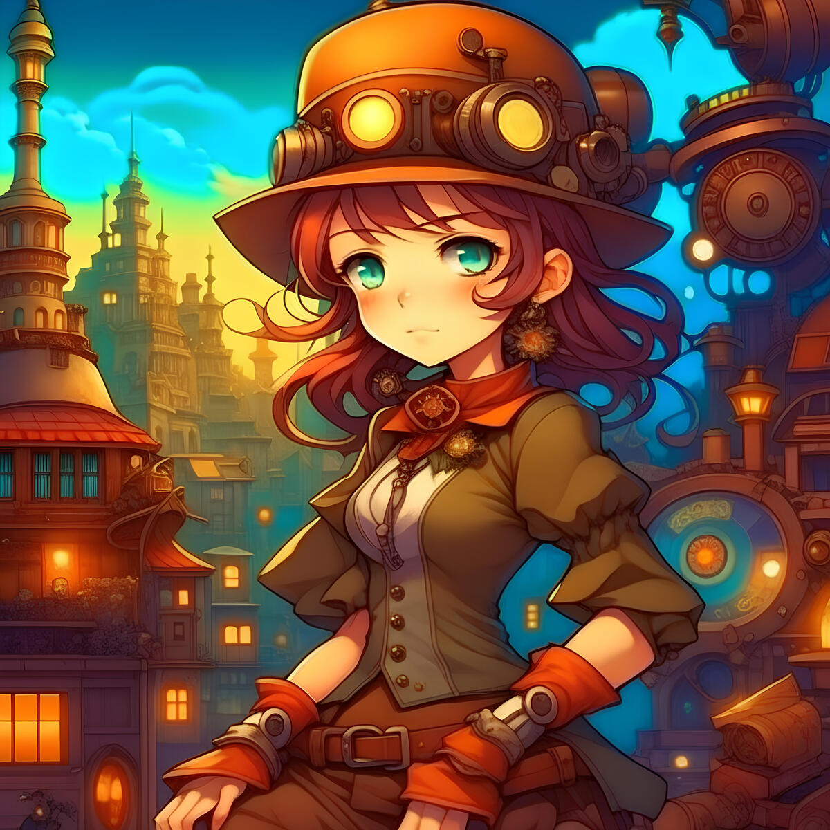 Steampunk girl anime