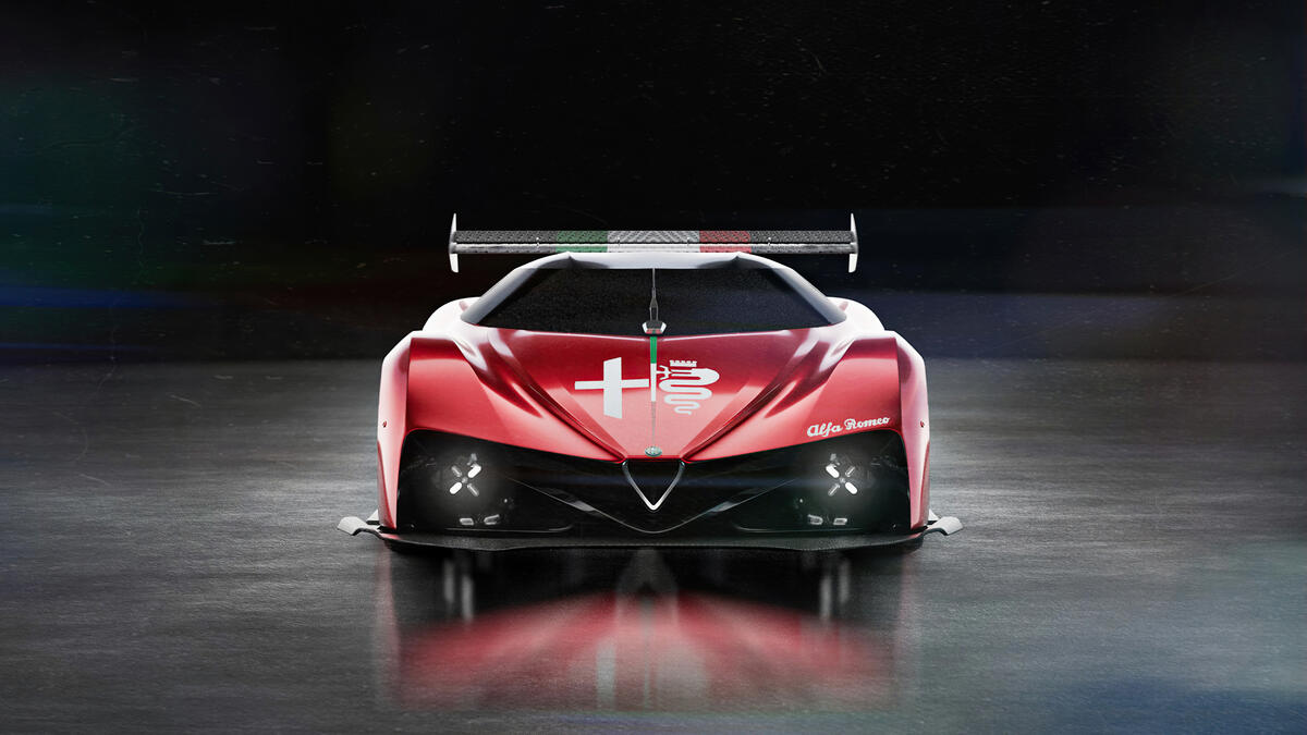 Alfa Romeo on a dark background