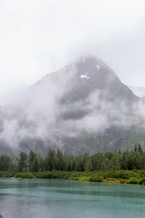 Fog in mountainous terrain