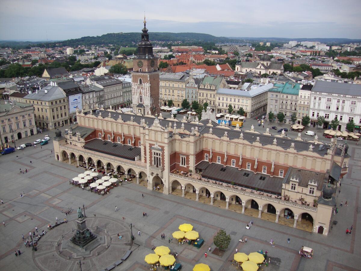 City center from a height in Poland