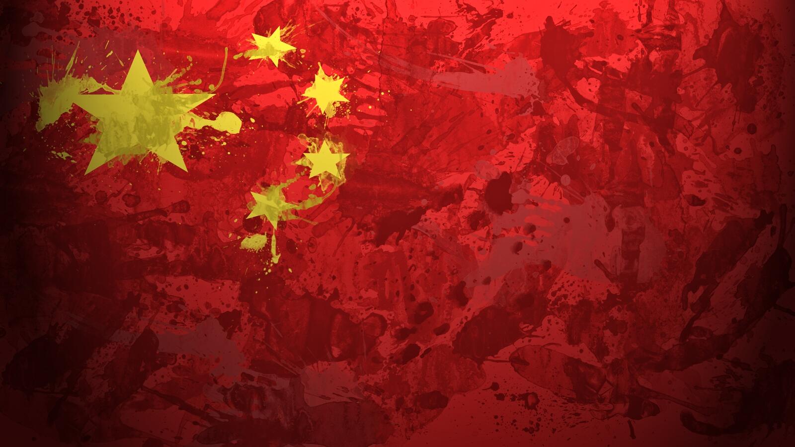 Бесплатное фото Нарисованный флаг Китая