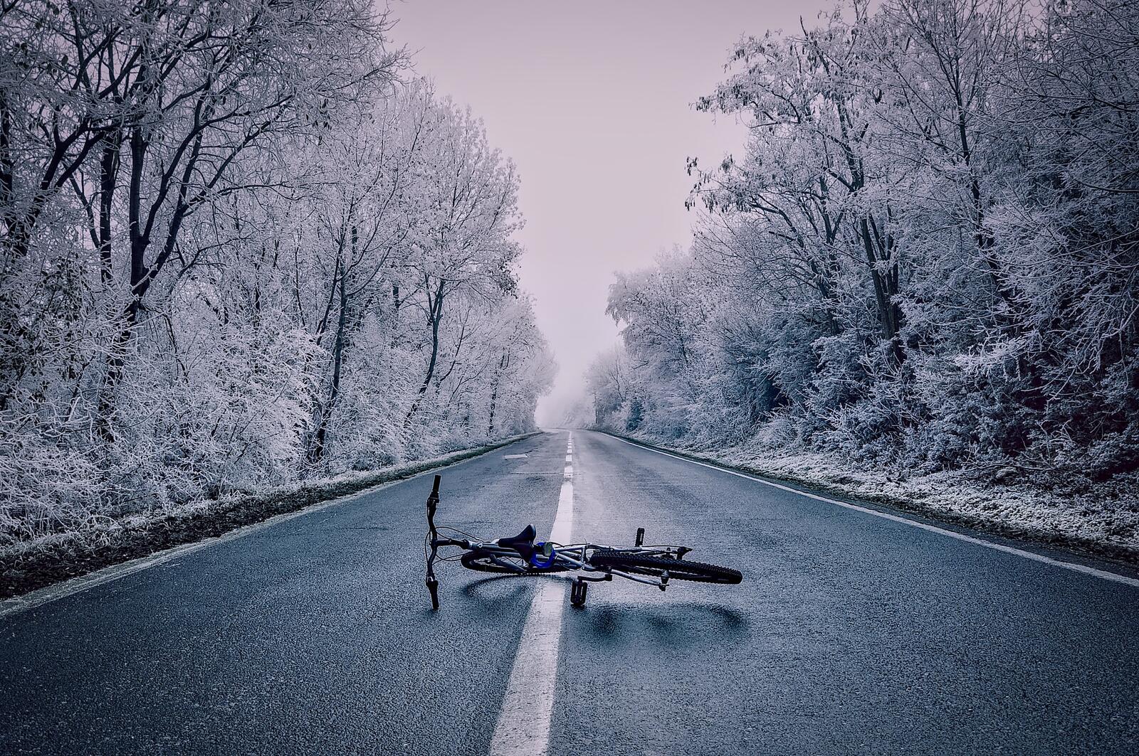 免费照片冬天已经来临，是时候离开自行车了