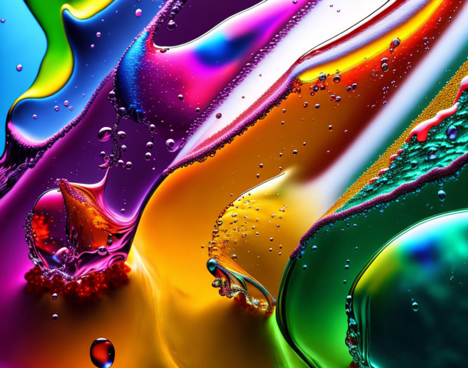 Бесплатное фото Разноцветная химическая жидкость