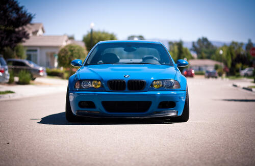 Wallpaper with blue bmw m3 e46
