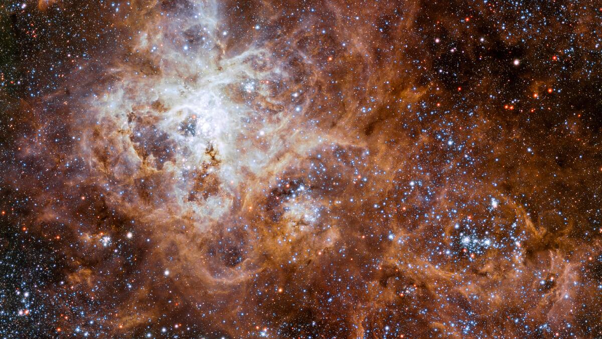 Light brown cosmic nebula