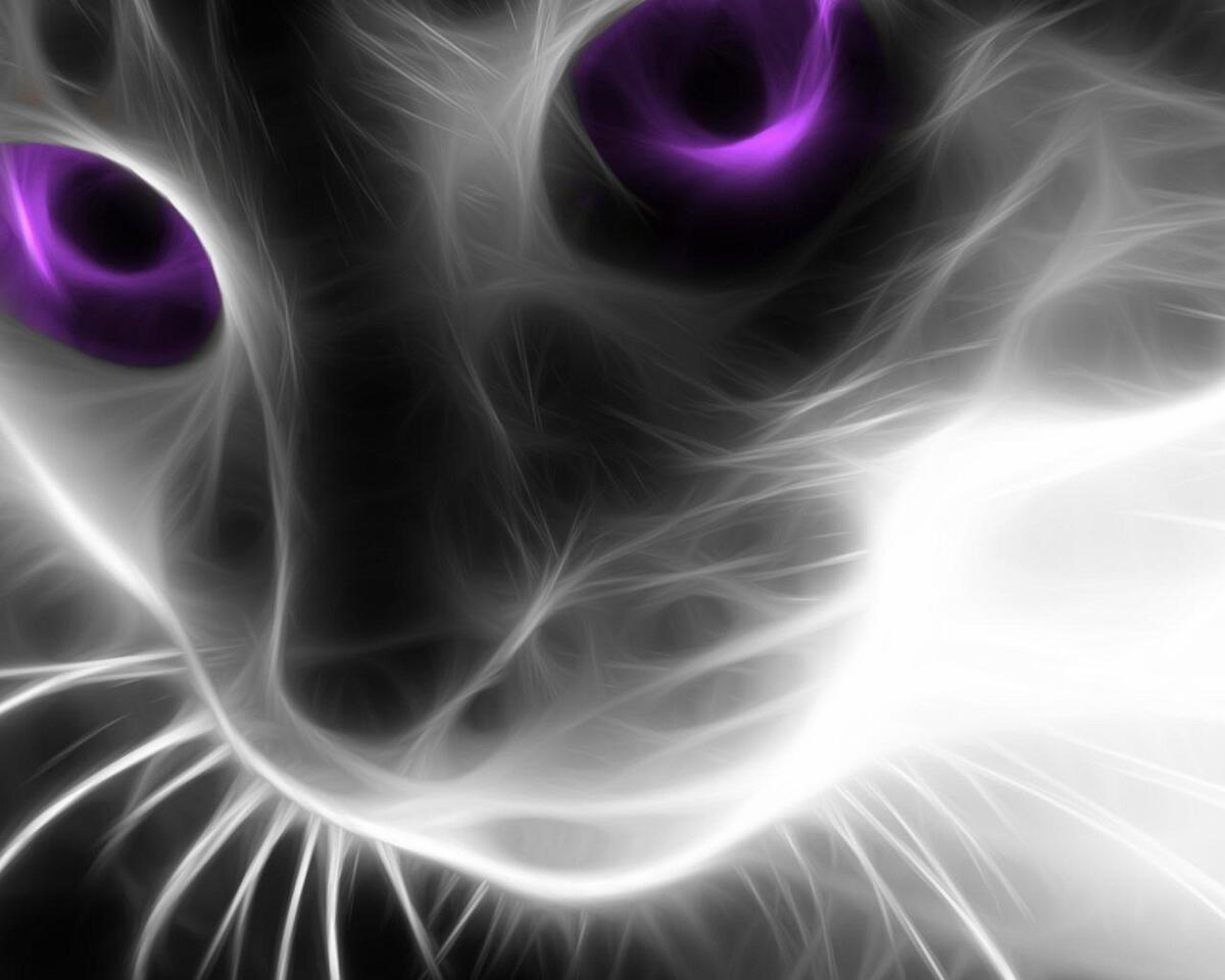 Rendering of a picture of a smoky cat