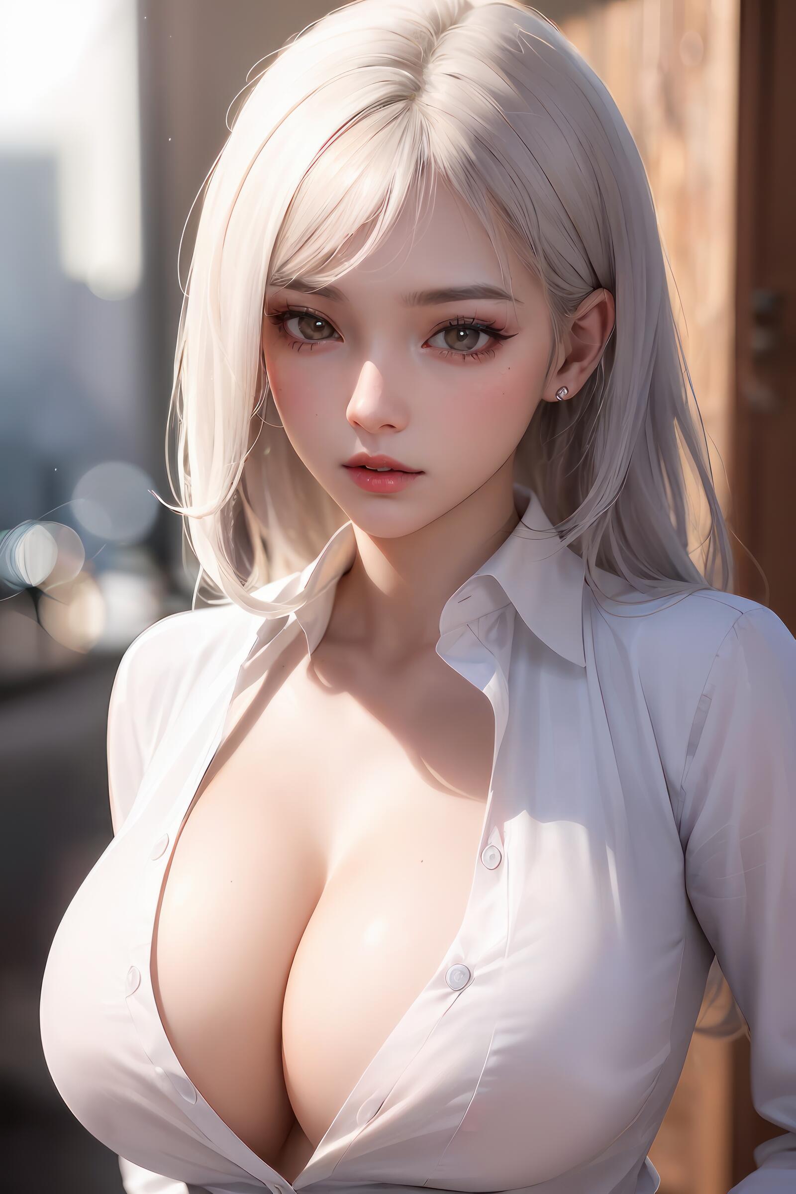 Free photo Stunning asian girl in white blouse