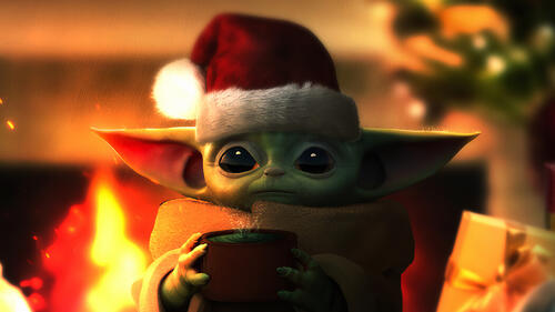 Baby Yoda from the Star Wars movie.