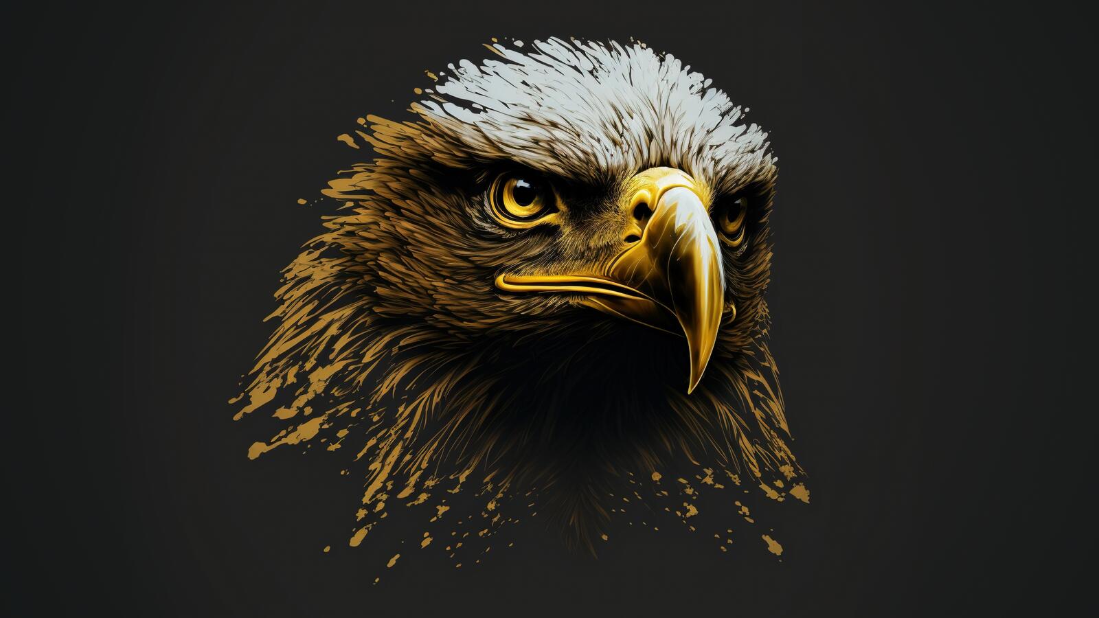 Free photo Portrait of an eagle on a dark background