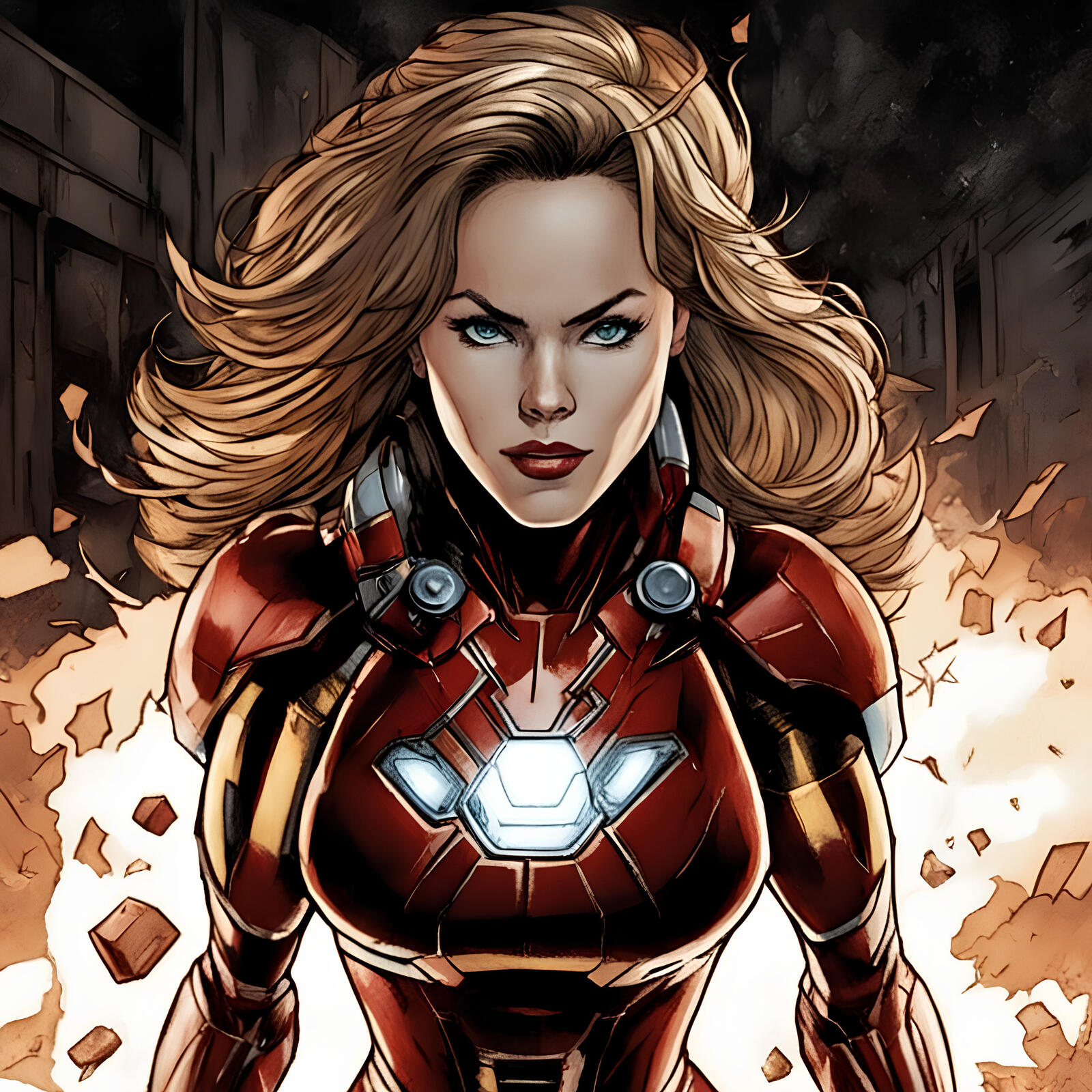 Бесплатное фото Iron girl(superheroine)