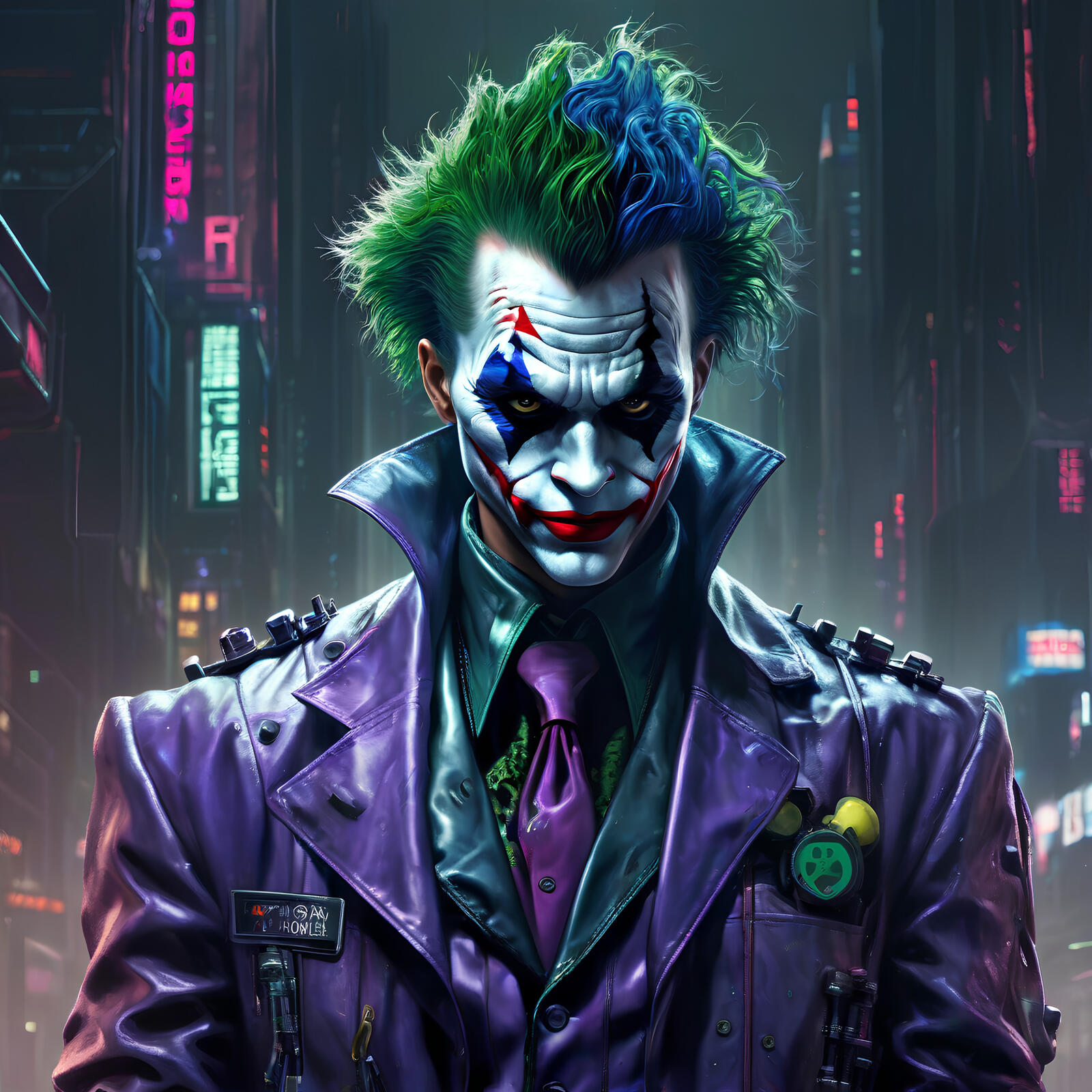 Free photo Joker cyberpunk