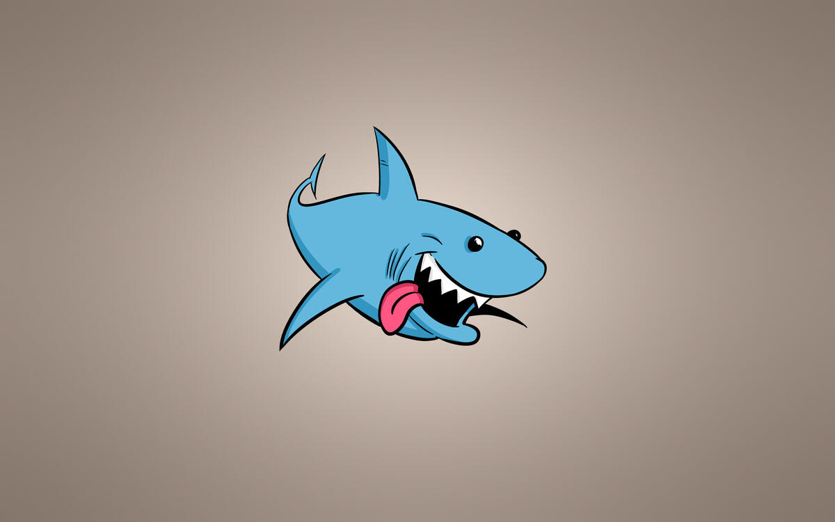 Смешная голодная акула
