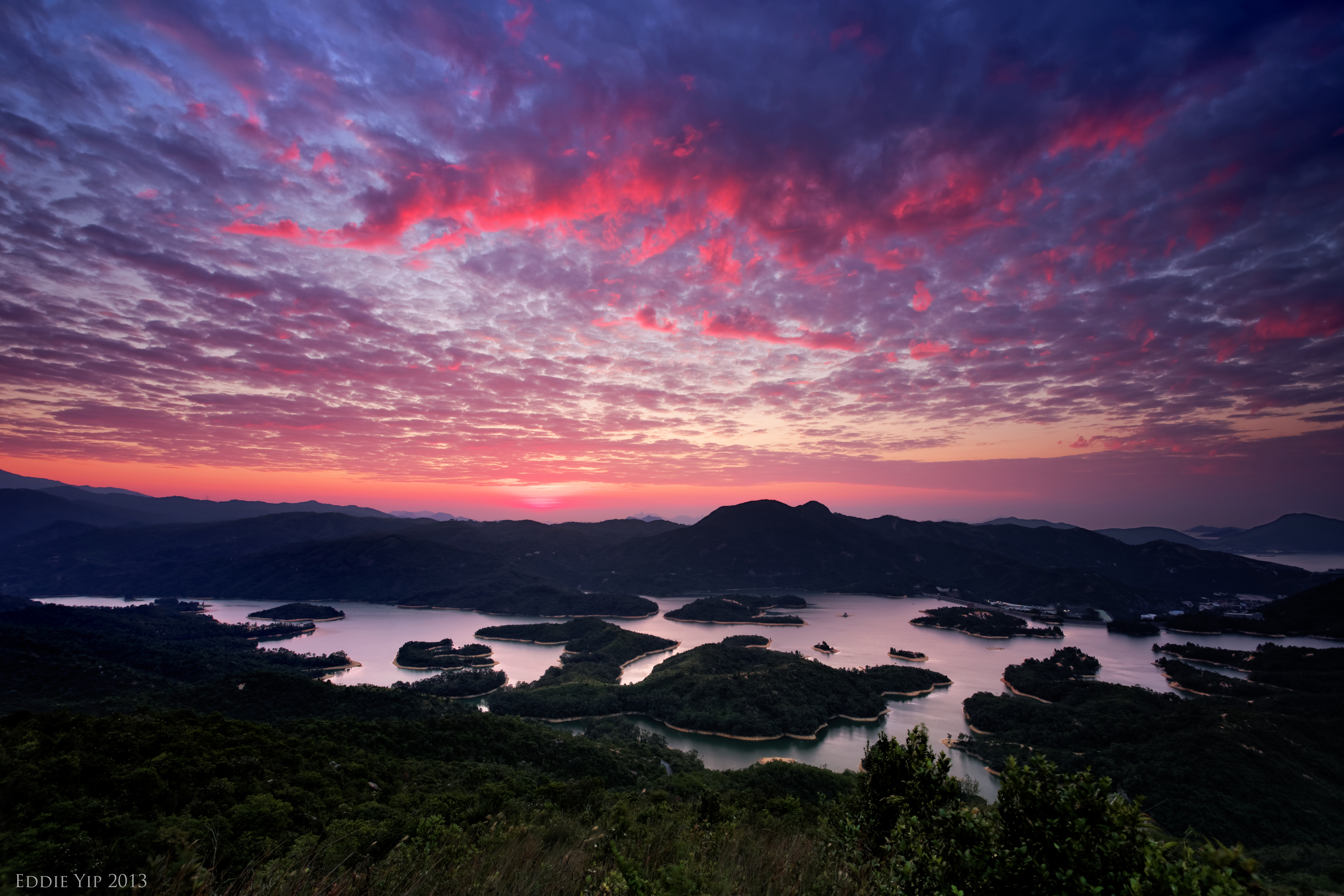 Бесплатное фото Острова бэй на закате солнца