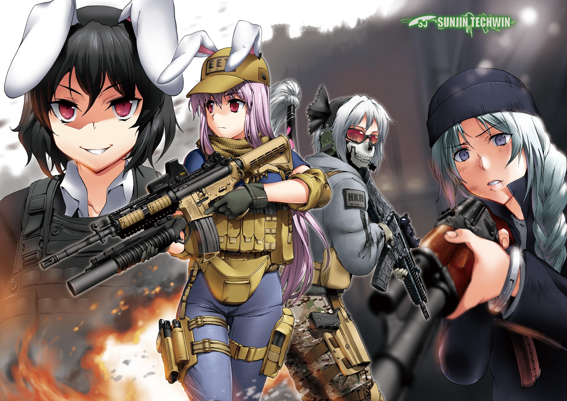Wallpapers an anime anime girls weapons on the desktop