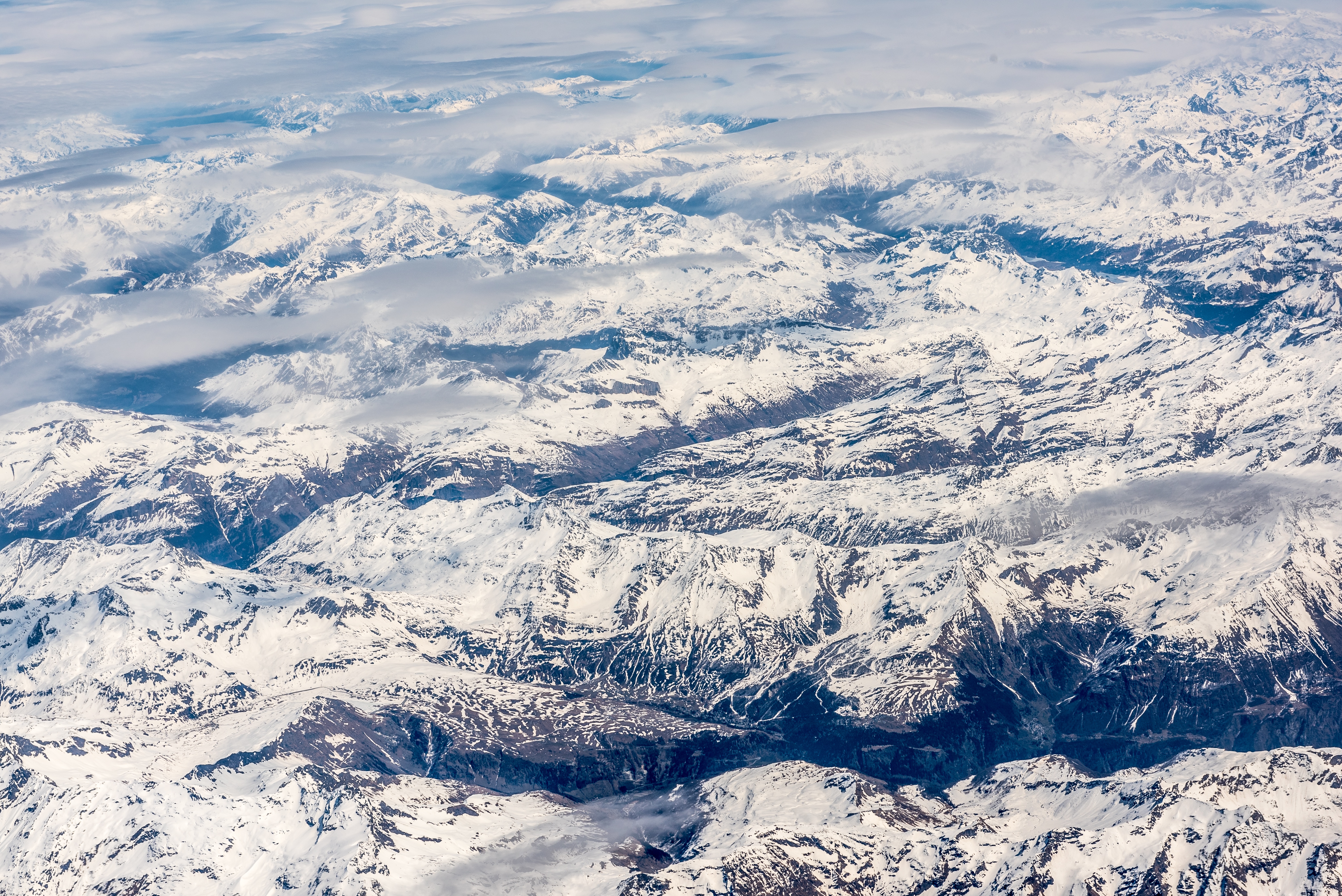 免费照片鸟瞰雪山的美景