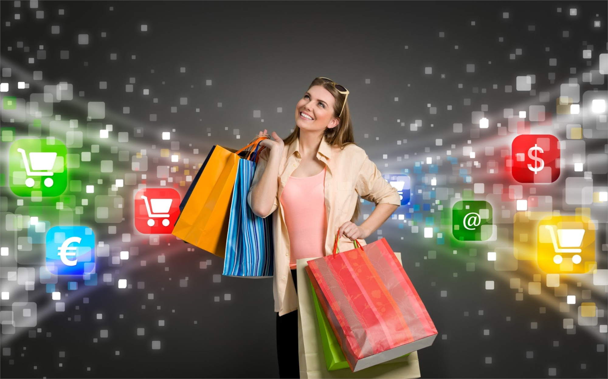 Wallpapers shop shopping package on the desktop
