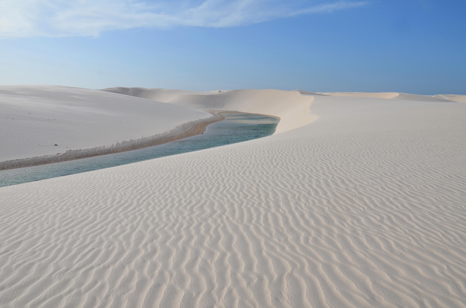 免费照片一幅沙漠中的河流图