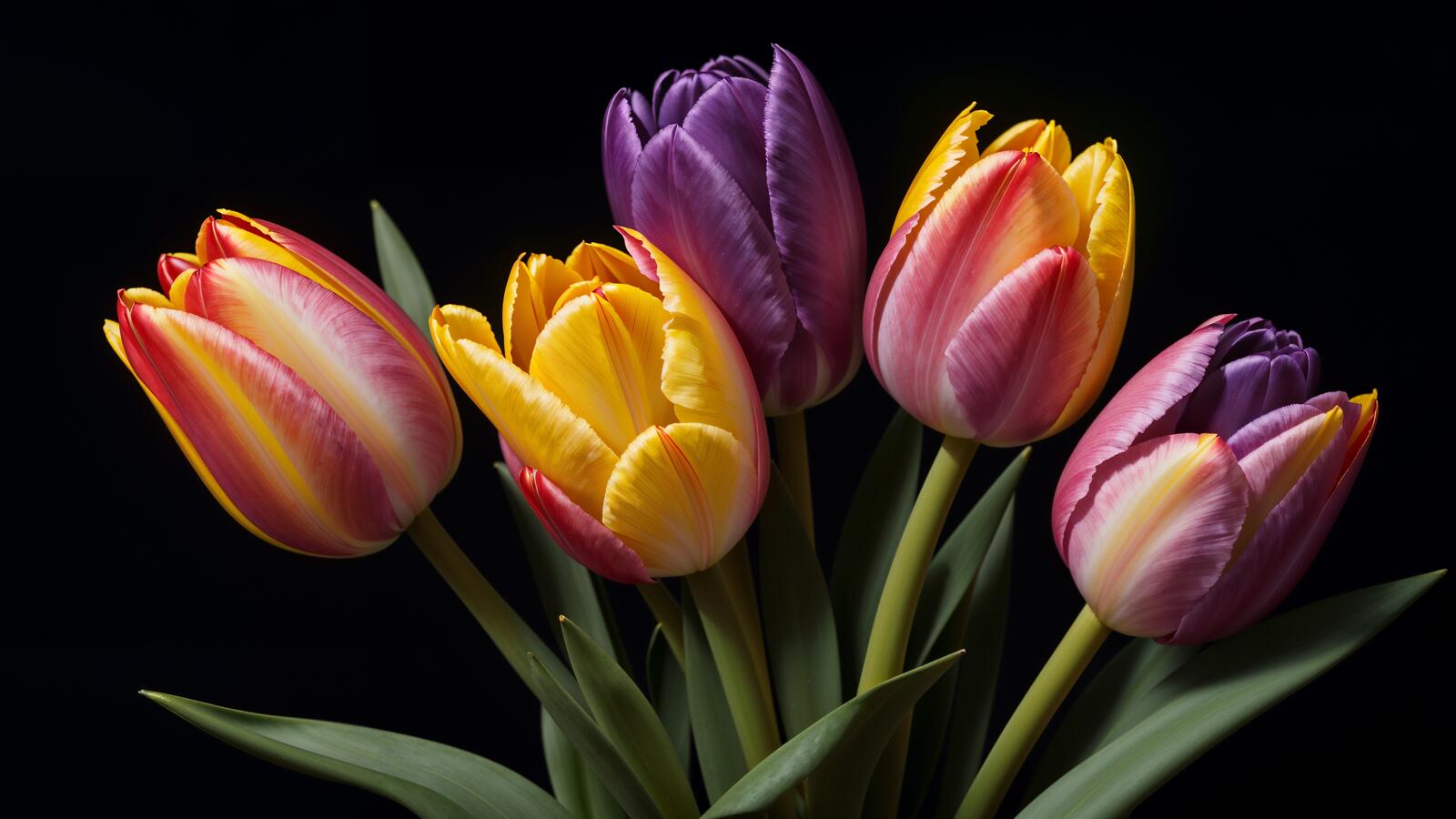 Бесплатное фото Красивый букет из тюльпанов