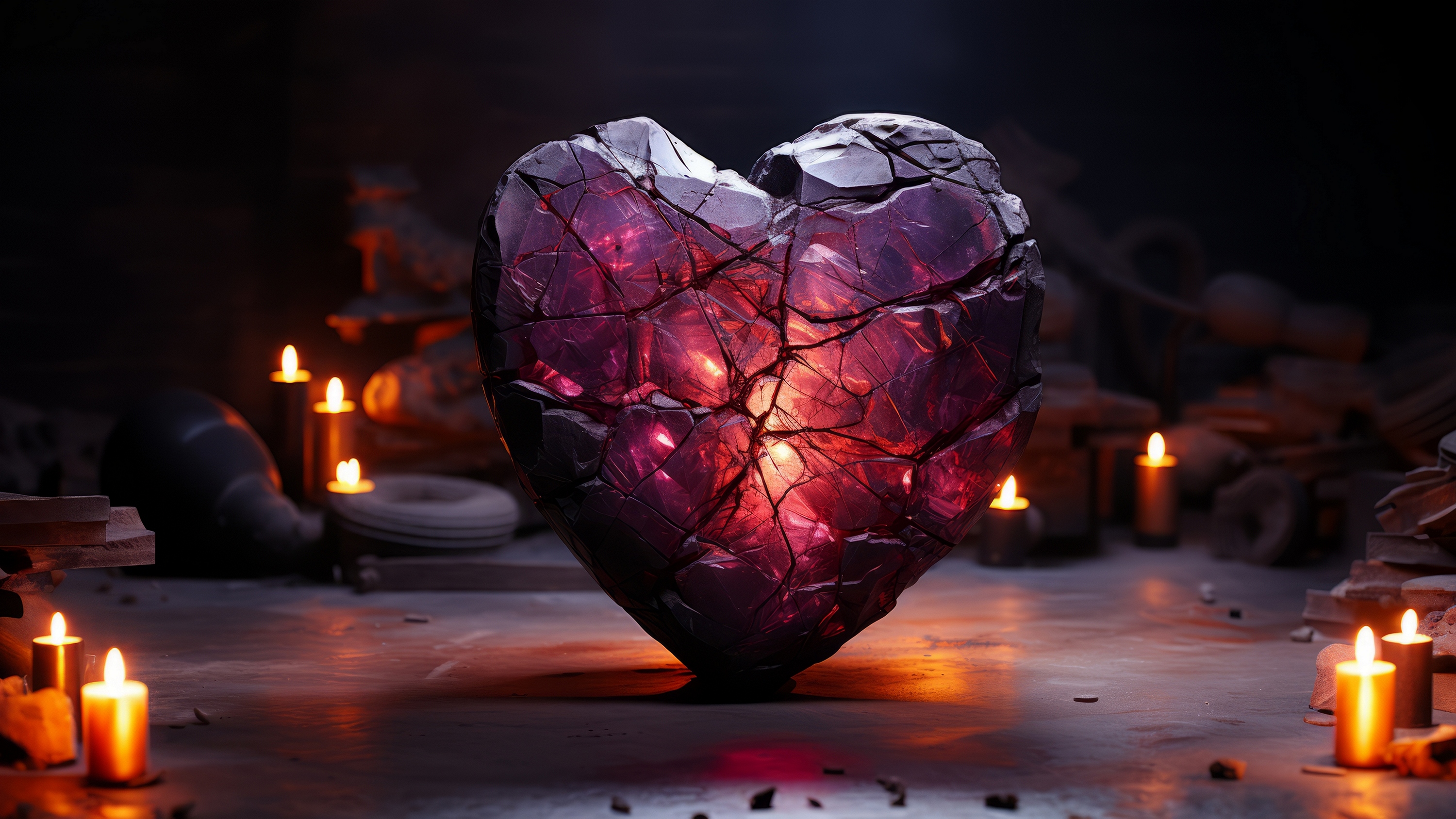 Free photo The glowing crystal heart