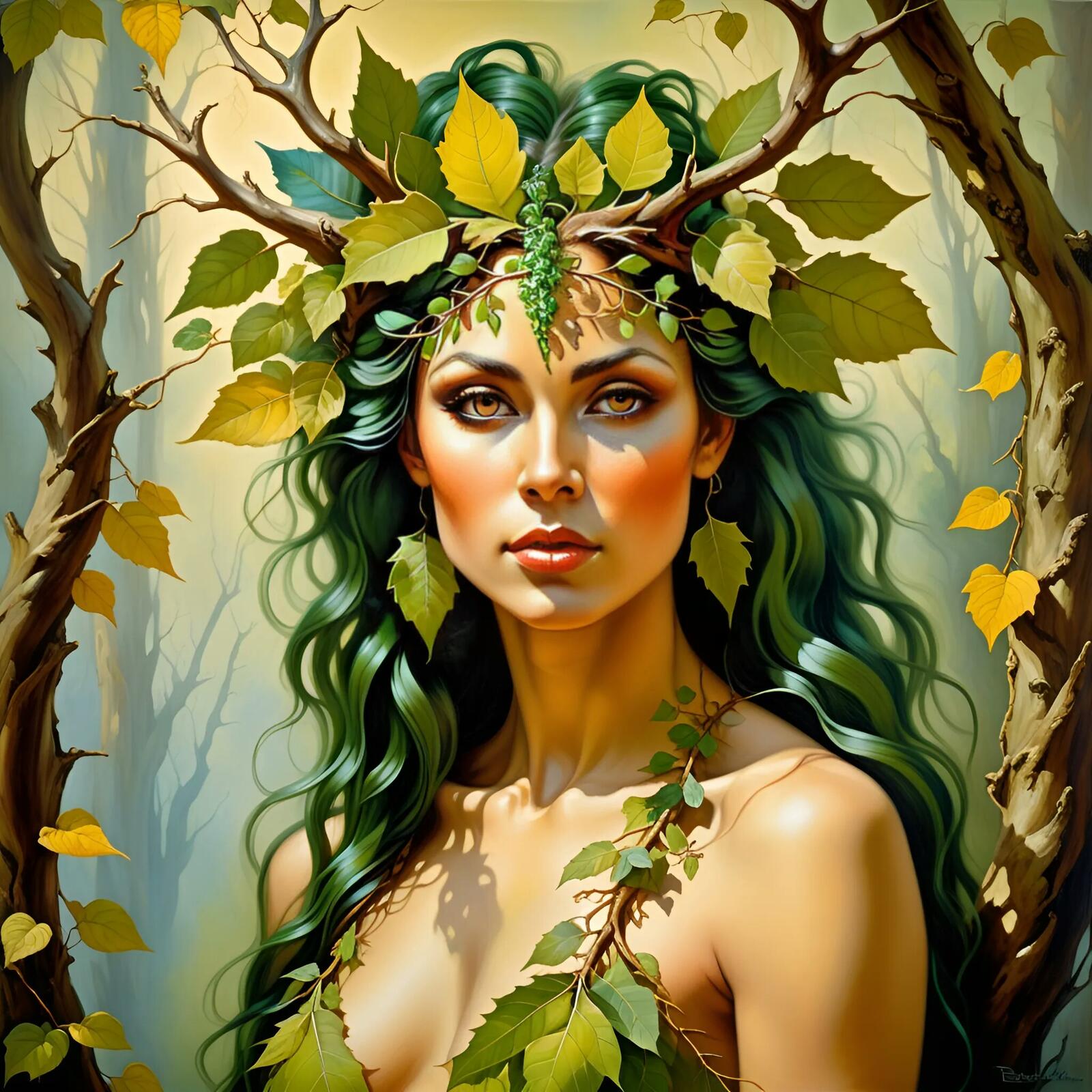 Free photo A portrait of a dryad