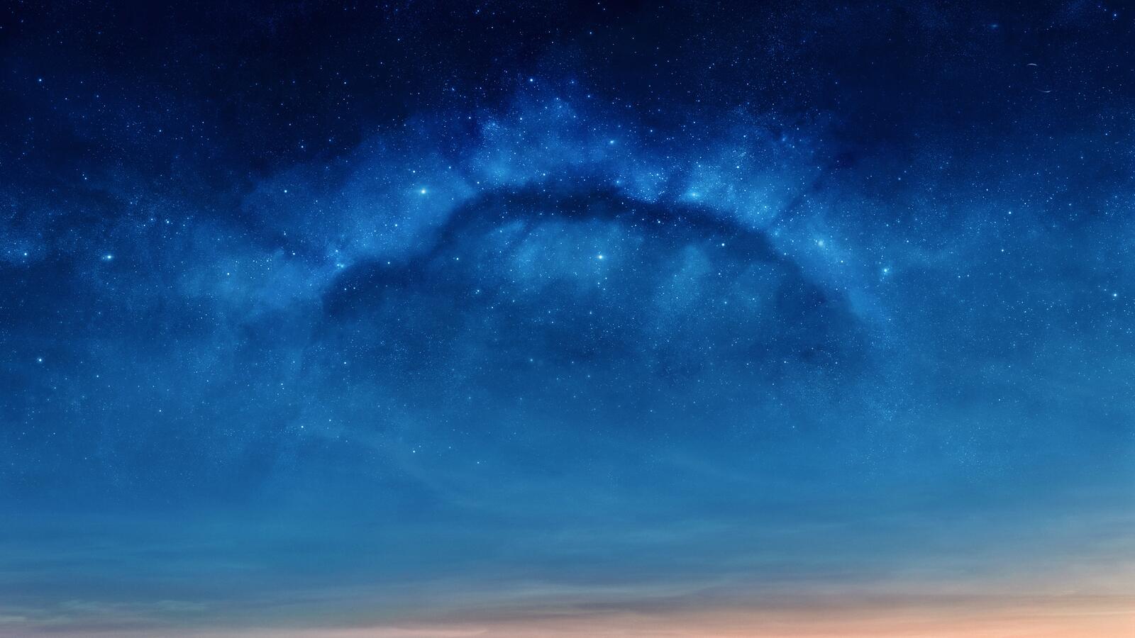 Бесплатное фото Красивое голубое звездное небо