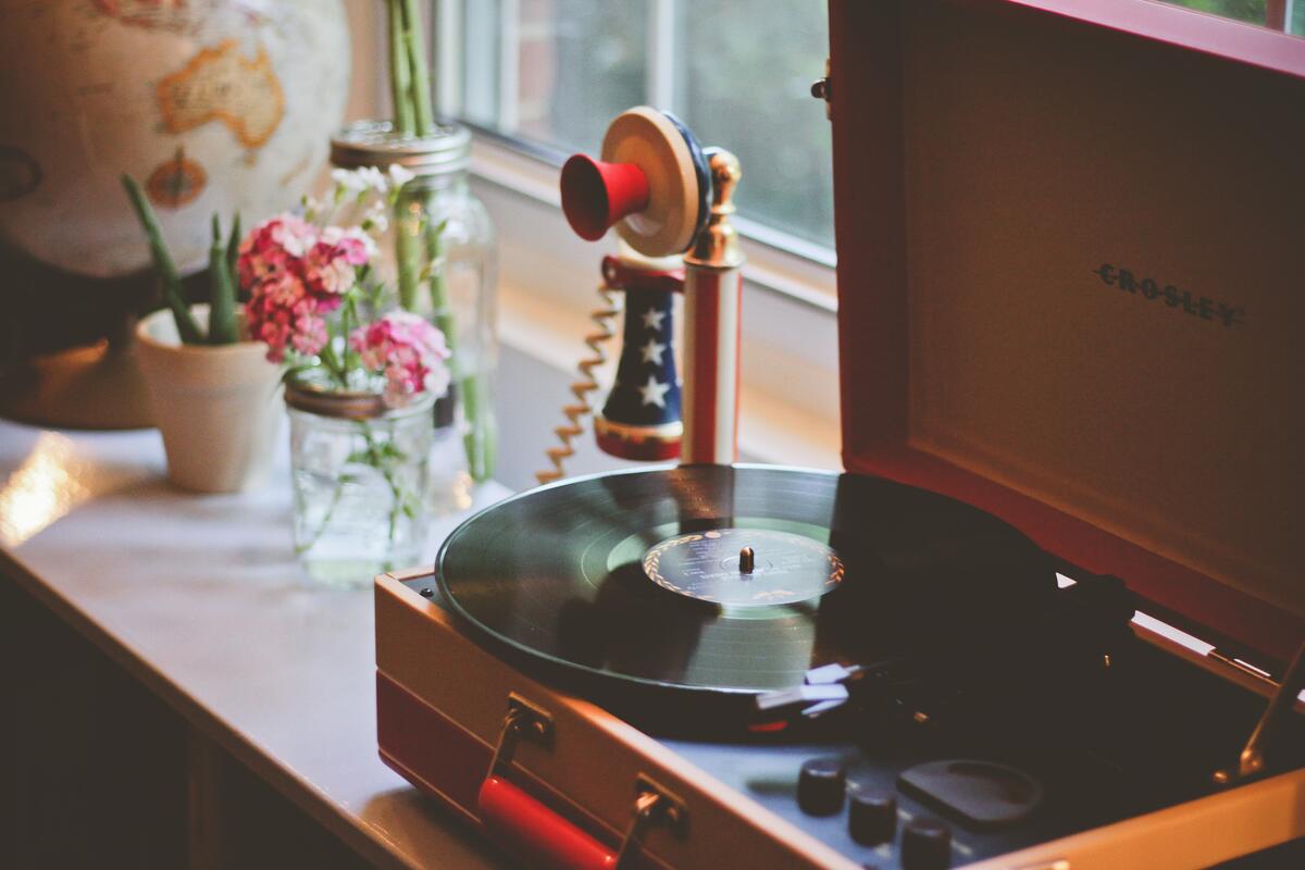 An antique record player