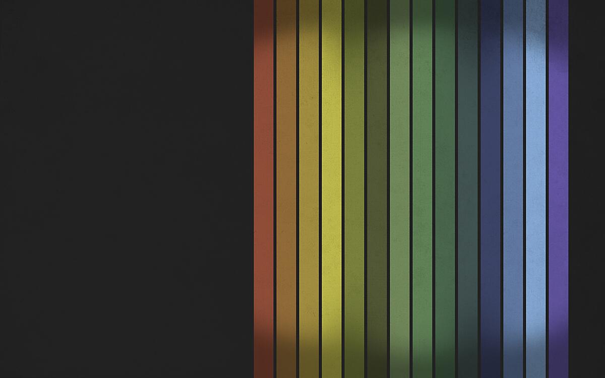 Rainbow lines on a black background